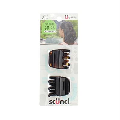 Scunci No-slip Grip Chunky Jaw Clips, 3.5 Cm, (Pack of 2)