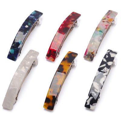 6 Pcs Hair Barrettes for Women,Tortoise Shell Hair Clips Girls Mom Acetate French Design Hair Accessories