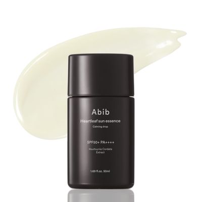 Abib Heartleaf Sun Essence Calming Drop 1.69 fl oz / 50ml I 2 in 1 Essence to Sun Protection, SPF Calming Less Stress Soothing Essence for Sensitive skin, Korean Sunscreen
