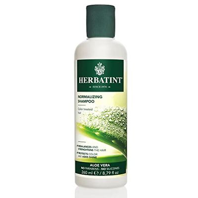 Herbatint Normalizing Shampoo for Color-Treated, Normal Hair - Aloe Vera to Rebalance, Strengthen, &amp; Add Shine - No Parabens, Sulfates, Gluten - 8.79 fl oz.