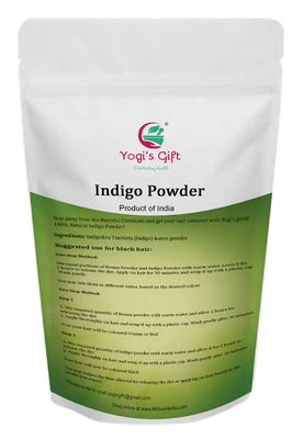 500 GRAMS | 100% Pure INDIGO POWDER for Hair (1.2LB /17.6 oz) | Ideal for Black and Dark Hair | Indigofera Tinctoria | Black Henna | Natural Hair color | Yogi's Gift