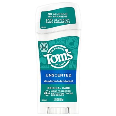 Tom&#39;s of Maine Original Care Natural Deodorant Unscented 2.25 Oz (Pack of 6) (Packaging May Vary)