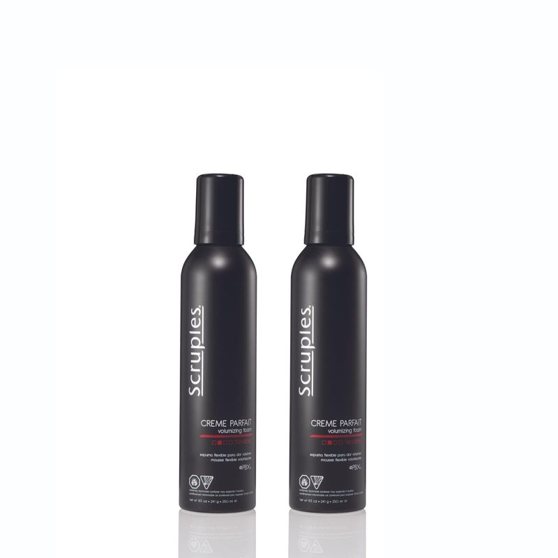 Scruples Creme Parfait Volumizing Foam - Rich &amp; Weightless Styling Foam for Ultimate Smoothing Control, Hydration &amp; Frizz-Free Hold - Alcohol-Free Hair Mousse for All Hair Types (Pack of 2)