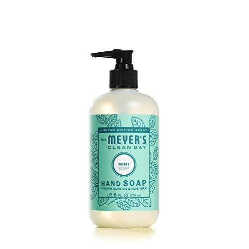 MRS. MEYER&#39;S CLEAN DAY Hand Soap, Made with Essential Oils, Biodegradable Formula, Limited Edition Mint, 12.5 fl. oz