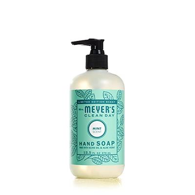 MRS. MEYER&#39;S CLEAN DAY Hand Soap, Made with Essential Oils, Biodegradable Formula, Limited Edition Mint, 12.5 fl. oz