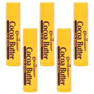 Cococare Cocoa Butter Lip Balm - The Little Yellow Stick Enriched with Natural Cocoa Butter - Conditions &amp; Protects Lips with Hydrating Formula - 0.15oz (Pack of 5)