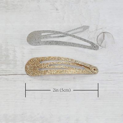 minihope snap hair clips for women, .snap clips for grils,Surface metal flash powder,5cm,24 Count (Pack of 1)