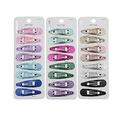 minihope snap hair clips for women, .snap clips for grils,Surface metal flash powder,5cm,24 Count (Pack of 1)