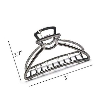 TANG SONG 4PCS Large Metal Hair Claw Clips Hair Catch Barrette Jaw Clamp for Women Half Bun Hairpins for Thick Hair(Silver+Gold+Rose Gold+Black)