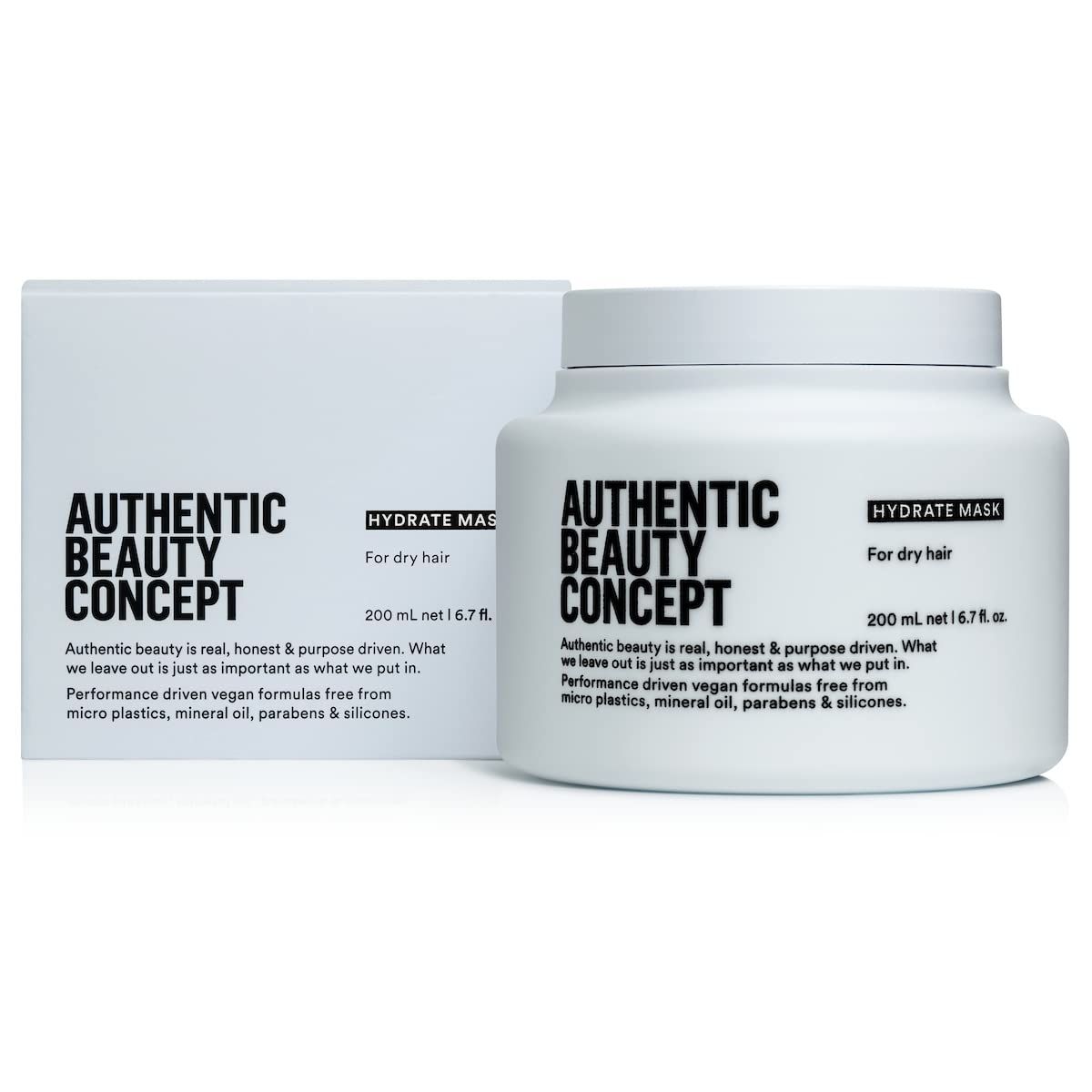 Authentic Beauty Concept Hydrate Mask | Hydrating Hair Mask For Normal To Dry or Curly Hair | Intense Moisturizing Treatment | Vegan &amp; Cruelty-free | Silicone-free | 6.7 fl. oz.