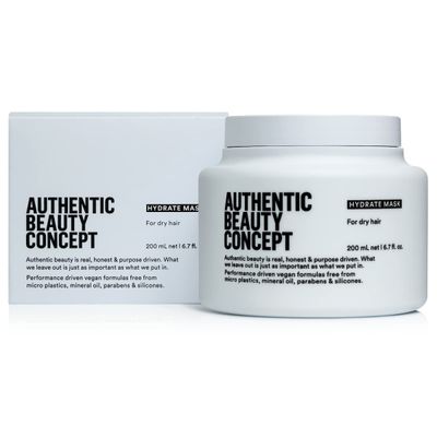 Authentic Beauty Concept Hydrate Mask | Hydrating Hair Mask For Normal To Dry or Curly Hair | Intense Moisturizing Treatment | Vegan &amp; Cruelty-free | Silicone-free | 6.7 fl. oz.