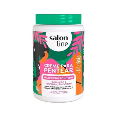 Salon Line - Linha Creme para Pentear - Reconstrucao Intensa 1000 Gr - (Combing Cream - Intense Reconstruction Net 35.27 Oz)