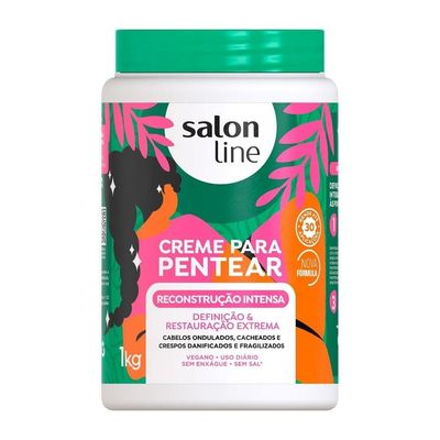 Salon Line - Linha Creme para Pentear - Reconstrucao Intensa 1000 Gr - (Combing Cream - Intense Reconstruction Net 35.27 Oz)