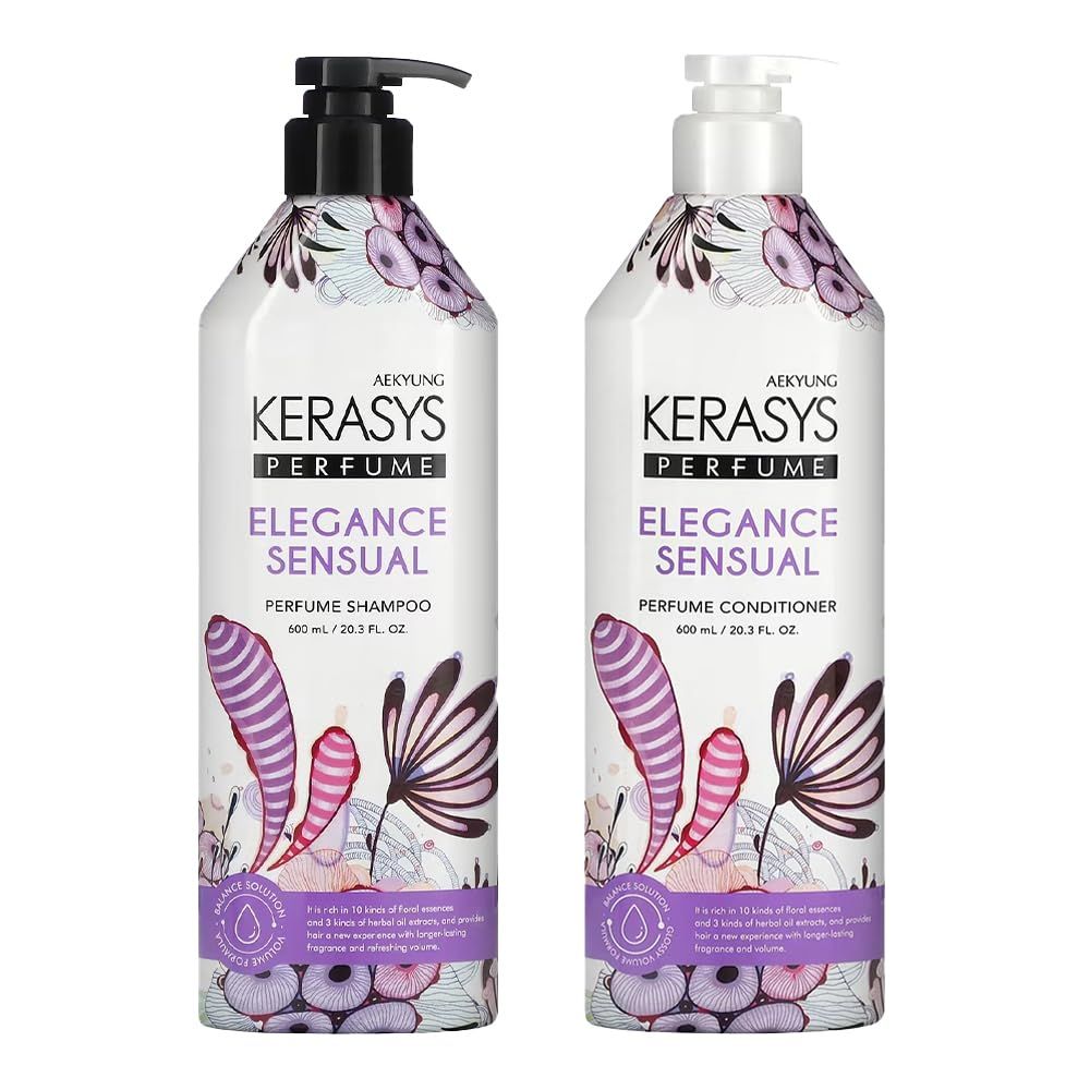 Kerasys Elegance &amp; Sensual Perfumed Shampoo 600ml + Rinse 600ml Set