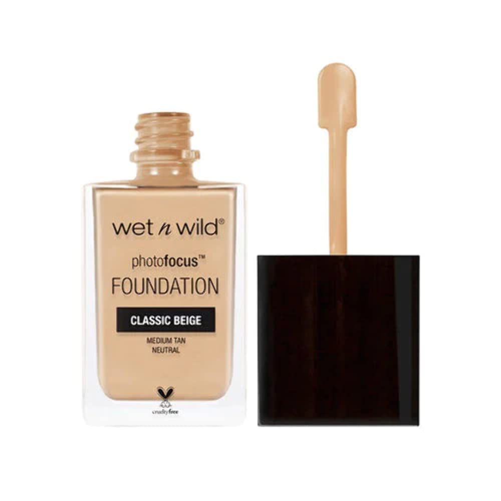 wet n wild Photo Focus Matte Liquid Foundation Classic Beige, Vegan &amp; Cruelty-Free