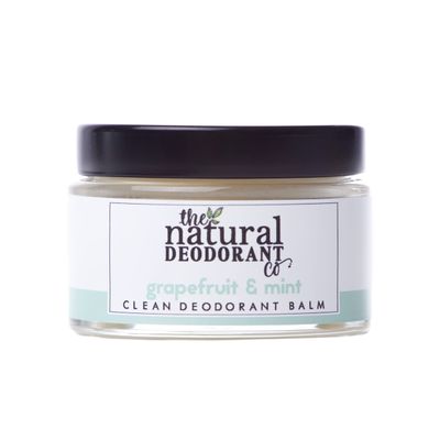 The Natural Deodorant Co, Clean Deodorant Balm Grapefruit &amp; Mint 55g, Aluminium Free, Plastic Free, All Day Protection