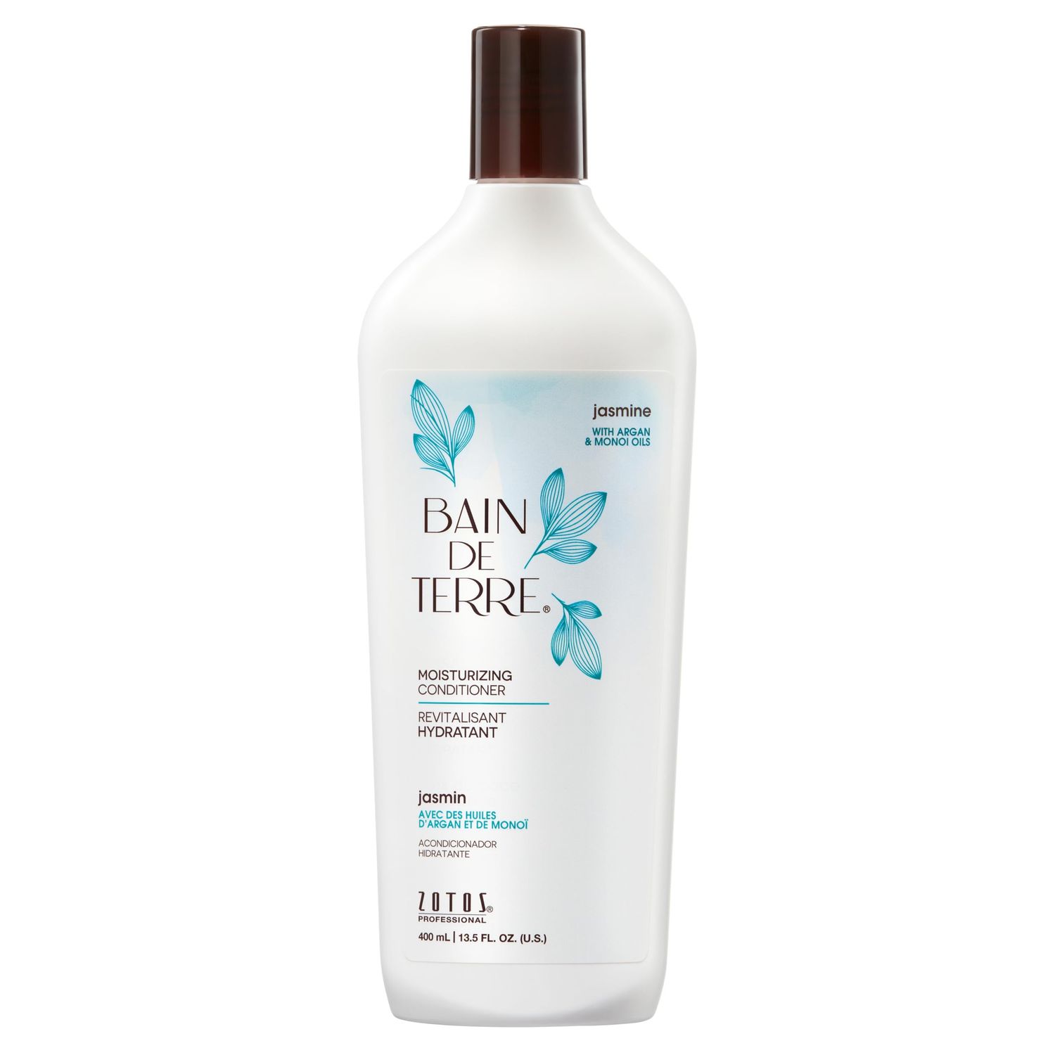 Bain de Terre Jasmine Moisturizing Conditioner, Rich Hydration for Dry Hair, with Argan &amp; Monoi Oils, Paraben-Free, Color-Safe, Vegan, 13.5 Fl Oz