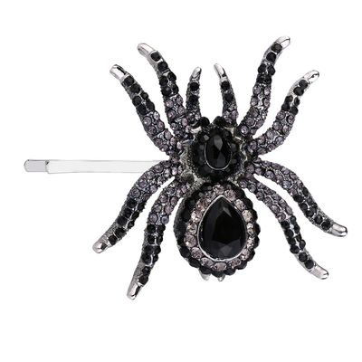 EVER FAITH Women&#39;s Austrian Crystal Gorgeous Spider Hair Clip Black Silver-Tone