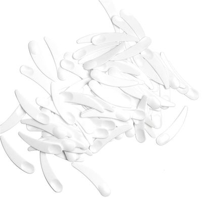 ZEJIA 100 PCS Mini Makeup Mask Spatula, White Plastic Cosmetic Spoon for Mixing and Sampling
