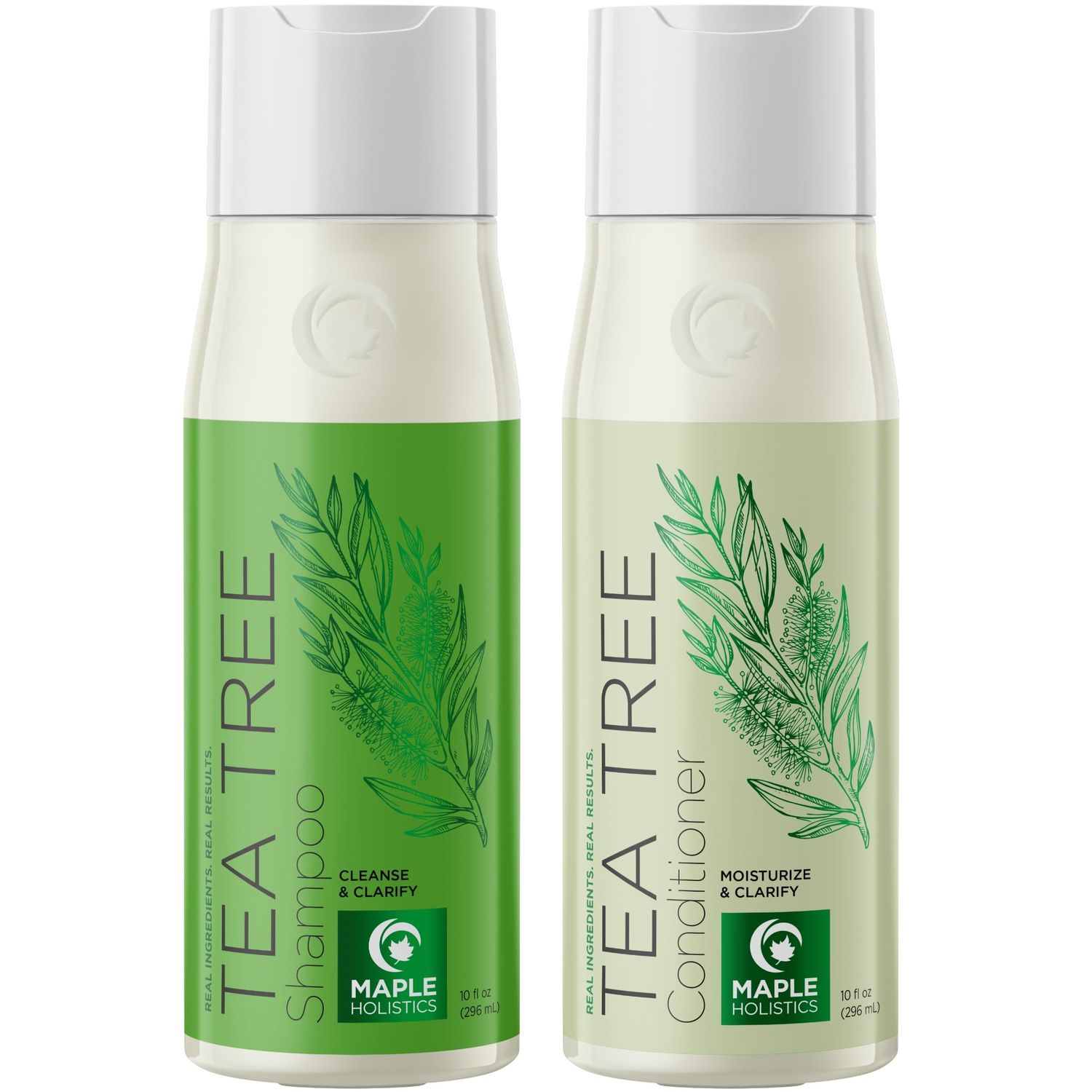 Tea Tree Shampoo and Conditioner Set - Sulfate Free Clarifying Shampoo and Conditioner for Oily Hair &amp; Scalp Care with Cleansing Tea Tree Oil - Complete Oily and Dry Scalp Treatment for Build Up