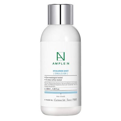 CORANA AMPLE:N Hyaluron Shot Emulsion - Hyaluronic Acid Moisturizing Face Emulsion - Deep Nourishment and Strengthening Skin Barrier - Face Lotion to Smoothen Skin Texture, 4.39 fl.oz.