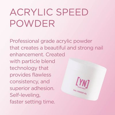 Young Nails Acrylic Speed Powder, White, 45 Gram