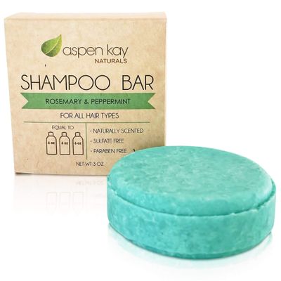 Solid Shampoo Bar, Made With Natural &amp; Organic Ingredients, Sulfate-Free, Cruelty-Free &amp; Vegan 3 Ounce Bar (Rosemary &amp; Peppermint)