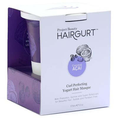 Hairgurt Curl Perfecting Yogurt Hair Mask - Coconut-Acai - Hair Mask for Wavy Hair Care - Nourishing Hair Treatment Masks- Ideal for Dry Hair - Promotes Bouncy, Shiny Curls - 6 oz