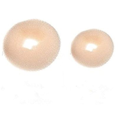 HiiBabyChildren Kids Girls Ballet Dance Hair Bun Donut Ring Shaper Hair Styler Maker Doughnut Former Sponge PACK OF 2 SIZES Small &amp; Medium (Beige)