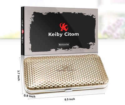 Manicure Set Professional Nail Clippers Kit Pedicure Care Tools- Stainless Steel Women Grooming Kit 12Pcs for Travel or Home (Gold)