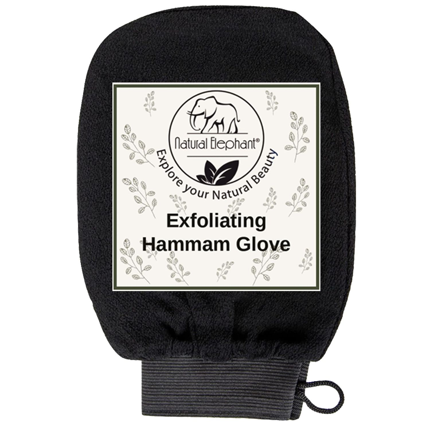 Natural Elephant Exfoliating Hammam Glove (Pure Black Single)