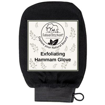 Natural Elephant Exfoliating Hammam Glove (Pure Black Single)