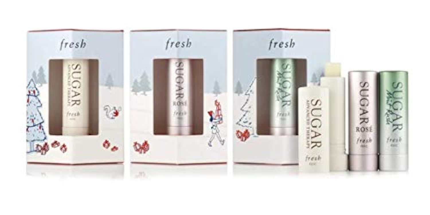 Fresh Sugar Lip Treatment Moisturizing Trio - Advanced Therapy, Sugar Rose, Sugar Mint