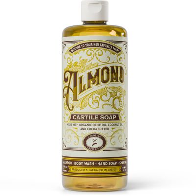 Carolina Almond Castile Soap Liquid - Skin-Softening Olive Oil Soap Organic Body Wash - Pure Castile Soap Almond Liquid Soap - Vegan Castille Soap Liquid (Almond, 32 ounces)
