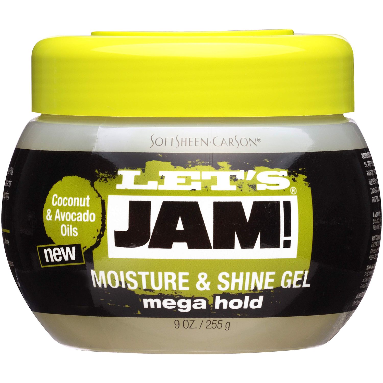 SoftSheen-Carson Let&#39;s Jam! Shining and Conditioning Gel by Dark and Lovely, Mega Hold, for all Hair Types, with Coconut Oil and Avocado Oil, No Parabens, No Mineral Oil, 9 oz