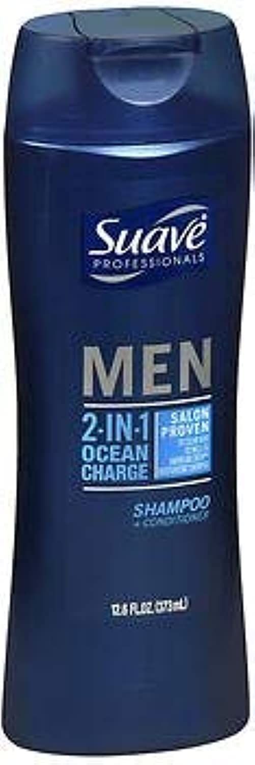 Suave Professionals Men 2-in-1 Shampoo + Conditioner Ocean Charge - 12.6 oz, Pack of 4