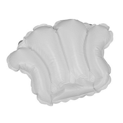 White Vinyl Shell-Shaped Spa Bath Pillow