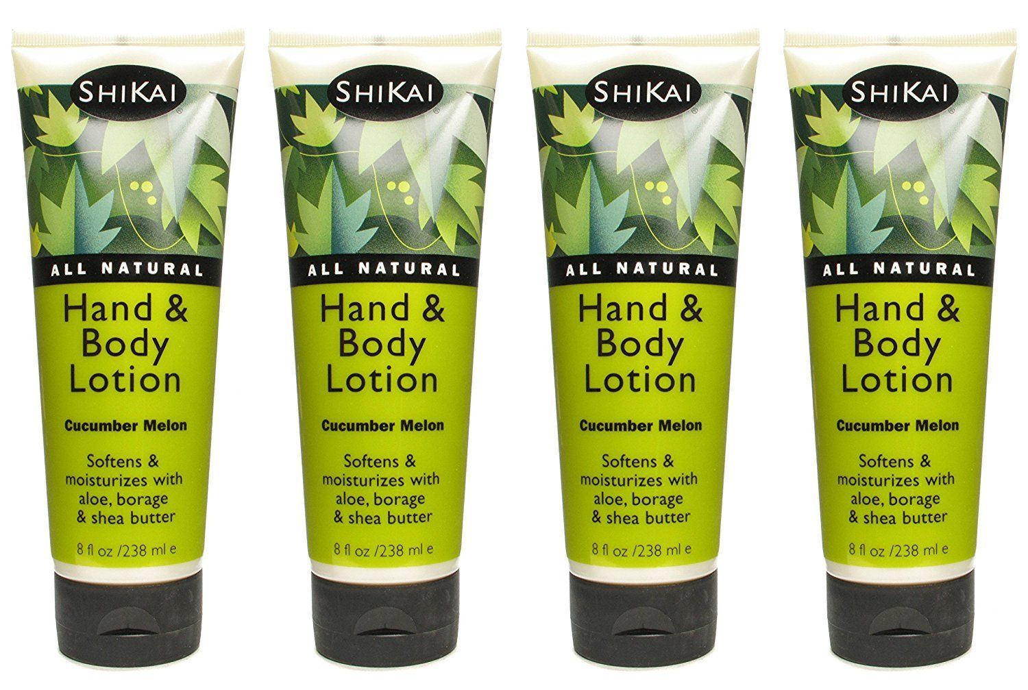 ShiKai Cucumber Melon Hand &amp; Body Lotion (8oz, Pack of 4) | Daily Moisturizing Skincare for Dry and Cracked Hands | With Aloe Vera &amp; Vitamin E