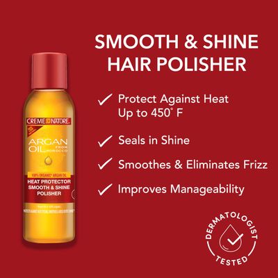 Creme of Nature, Argan Oil for Hair, Smooth &amp; Shine Hair Polisher, Argan Oil of Morocco for Anti Frizz Control, 4 Fl Oz