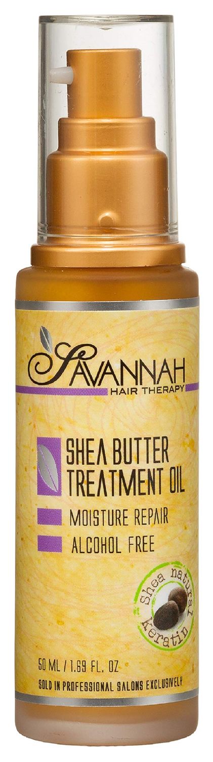 Savannah Hair Therapy Hair Oil with Shea Butter for Frizzy, Dry &amp; Damaged Hair, Hydrating Keratin Treatment Oil, 1.69oz/50ml