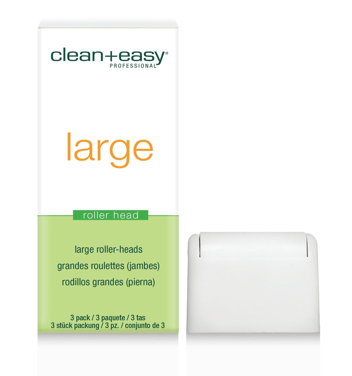 Clean + Easy Large Roller Heads for Roll-On Wax Refill, Disposable and Easy to Attach, for Easy Wax Application on Legs and Body, At-home, Self and DIY Waxing, Travel-size, 3 Roller Heads - 1 Pack