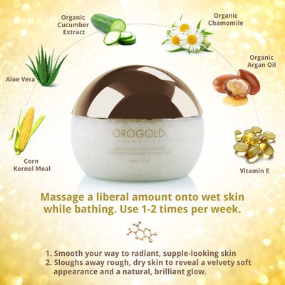 Orogold White Gold 24K Classic Body Scrub Exfoliator 275 g., 9.7 oz.