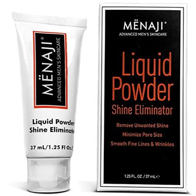 MNAJI Liquid Powder Shine Eliminator- Moisturizer &amp; Lightweight Liquid Primer Powder for Men - Mens Makeup- Transparent - 1.25 Oz