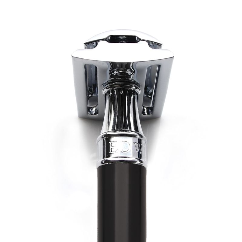 Edwin Jagger DE86 Classic Double Edge Manual Eco-Friendly and Reusable Safety Razor for Men and Women for Shaving Cream or Soap Fits All DE Razor Blades (Imitation Ebony)