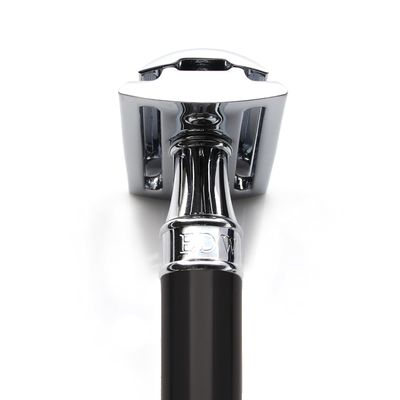 Edwin Jagger DE86 Classic Double Edge Manual Eco-Friendly and Reusable Safety Razor for Men and Women for Shaving Cream or Soap Fits All DE Razor Blades (Imitation Ebony)