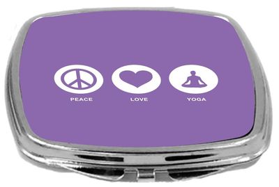 Rikki Knight Peace Love Yoga Design Compact Mirror, Violet, 2 Ounce