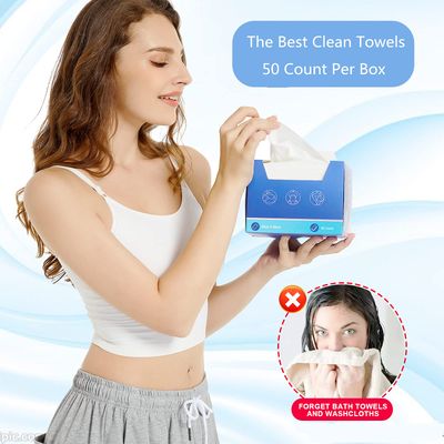 Atitifope Disposable Face Cloths Cleansing Towels Facial Towel Wet and Dry Face Towel Tissue Makeup Remover Wipse 10inch x 12inch (1 Box)