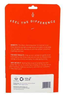 Clean Logic Charcoal Infused Sea Foam Body Sponge (Pack of 3)
