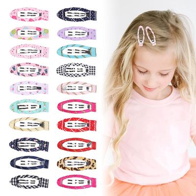 20pcs/pack 2 Inch No Slip Snap Hair Clips Ribbon Wrapped Barrettes for Girls Toddlers Kids Women Accessories(20Pcs)