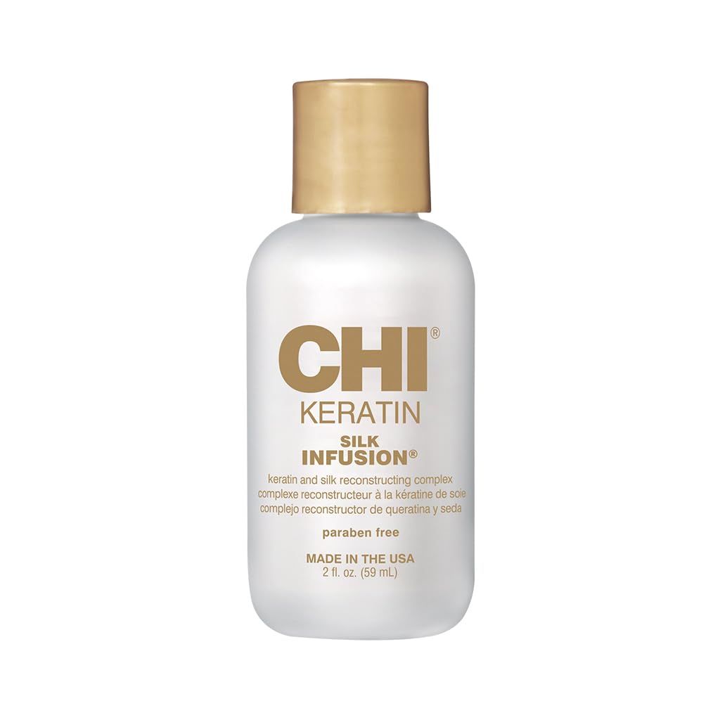 CHI Keratin Silk Infusion, Hydrating Hair Serum For Restoring Softness &amp; Shine, Helps Dry, Damaged Hair, Sulfate-free, 2 Oz